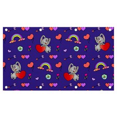 Rabbit Hearts Texture Seamless Pattern Banner And Sign 7  X 4  by Ravend