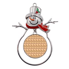 Pattern Design Background Nature Metal Snowman Ornament by Ravend