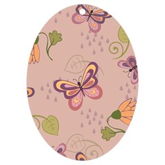 Butterfly Background Pattern Texture Uv Print Acrylic Ornament Oval by Ravend