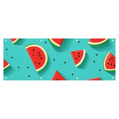 Watermelon Fruit Slice Banner And Sign 8  X 3  by Ravend