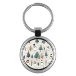 Snowman Snow Christmas Key Chain (Round) Front