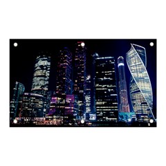 Black Building Lighted Under Clear Sky Banner And Sign 5  X 3  by Modalart
