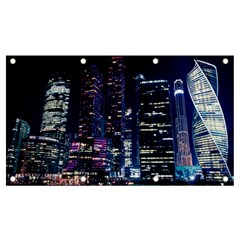 Black Building Lighted Under Clear Sky Banner And Sign 7  X 4  by Modalart