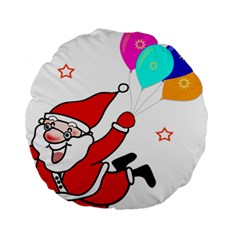 Nicholas Santa Claus Balloons Stars Standard 15  Premium Round Cushions by Ndabl3x