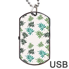 Leaves Plants Design Dog Tag Usb Flash (two Sides) by Grandong