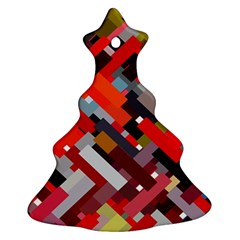 Maze Mazes Fabric Fabrics Color Christmas Tree Ornament (two Sides) by Sarkoni