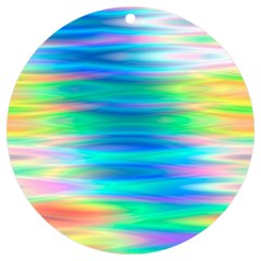 Wave Rainbow Bright Texture Uv Print Acrylic Ornament Round by Sarkoni