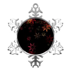 Christmas Background Motif Star Metal Small Snowflake Ornament by Amaryn4rt