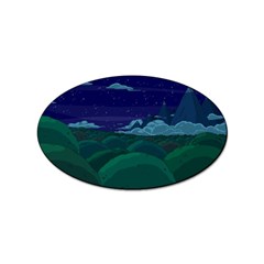 Adventure Time Cartoon Night Green Color Sky Nature Sticker Oval (10 Pack) by Sarkoni