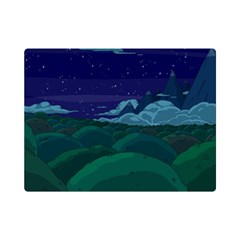 Adventure Time Cartoon Night Green Color Sky Nature Premium Plush Fleece Blanket (mini) by Sarkoni