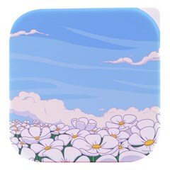 White Petaled Flowers Illustration Adventure Time Cartoon Stacked Food Storage Container by Sarkoni