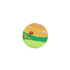 Green Field Illustration Adventure Time Multi Colored 1  Mini Magnets by Sarkoni