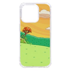 Green Field Illustration Adventure Time Multi Colored Iphone 14 Pro Tpu Uv Print Case by Sarkoni