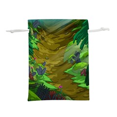 Green Pine Trees Wallpaper Adventure Time Cartoon Green Color Lightweight Drawstring Pouch (m) by Sarkoni