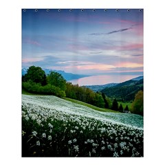 Field Of White Petaled Flowers Nature Landscape Shower Curtain 60  X 72  (medium)  by Sarkoni