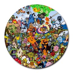 Cartoon Characters Tv Show  Adventure Time Multi Colored Round Mousepad by Sarkoni