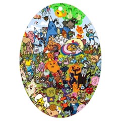 Cartoon Characters Tv Show  Adventure Time Multi Colored Uv Print Acrylic Ornament Oval by Sarkoni