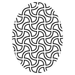Pattern Monochrome Repeat Black And White Uv Print Acrylic Ornament Oval by Pakjumat