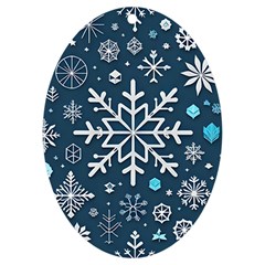 Snowflakes Pattern Uv Print Acrylic Ornament Oval by Modalart