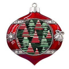 Christmas Trees Metal Snowflake And Bell Red Ornament by Modalart