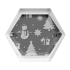 Snowmen Christmas Trees Hexagon Wood Jewelry Box by Ravend