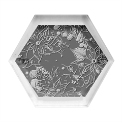Flower Floral Pattern Christmas Hexagon Wood Jewelry Box by Ravend
