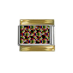 Graphic Pattern Rubiks Cube Cubes Gold Trim Italian Charm (9mm) by Ravend