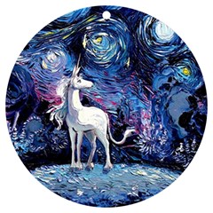 Unicorn Starry Night Print Van Gogh Uv Print Acrylic Ornament Round by Modalart