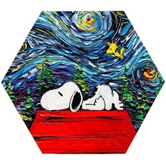 Dog House Vincent Van Gogh s Starry Night Parody Wooden Puzzle Hexagon by Modalart