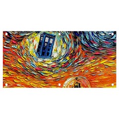 Tardis Starry Night Doctor Who Van Gogh Parody Banner And Sign 4  X 2  by Modalart