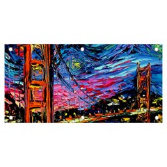 Golden Gate Bridge Starry Night Vincent Van Gogh Banner And Sign 6  X 3  by Modalart