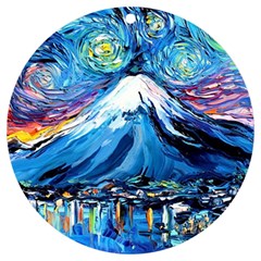 Mount Fuji Art Starry Night Van Gogh Uv Print Acrylic Ornament Round by Modalart