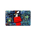 Dog Flying House Cartoon Starry Night Vincent Van Gogh Parody Magnet (Name Card) Front