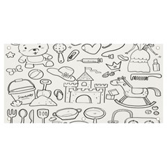 Baby Hand Sketch Drawn Toy Doodle Banner And Sign 4  X 2  by Pakjumat
