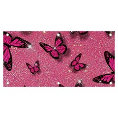 Pink Glitter Butterfly Banner And Sign 6  X 3  by Modalart