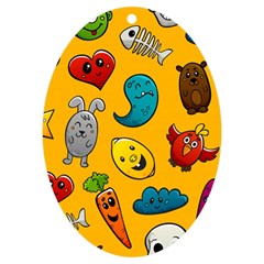 Graffiti Characters Seamless Ornament Uv Print Acrylic Ornament Oval by Bedest