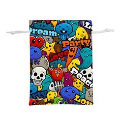 Graffiti Characters Seamless Pattern Lightweight Drawstring Pouch (m) by Bedest