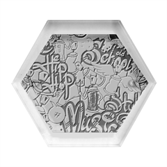 Graffiti Characters Seamless Patterns Hexagon Wood Jewelry Box by Bedest