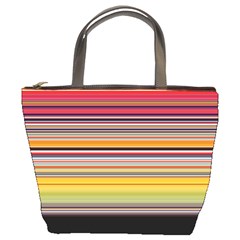 Neopolitan Horizontal Lines Strokes Bucket Bag by Pakjumat
