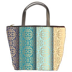 Gold Pattern Texture Golden Ornament Bucket Bag by Pakjumat