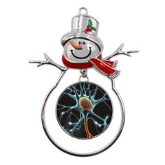 Organism Neon Science Metal Snowman Ornament by Pakjumat