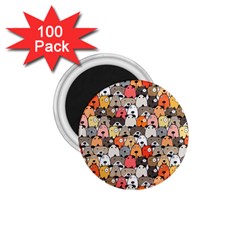 Cute Dog Seamless Pattern Background 1 75  Magnets (100 Pack)  by Pakjumat