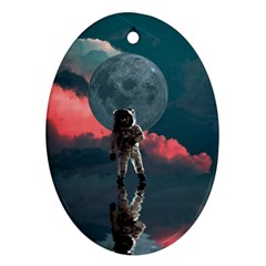 Astronaut Moon Space Nasa Planet Oval Ornament (two Sides) by Maspions