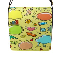 Cute Sketch Child Graphic Funny Flap Closure Messenger Bag (l) by Hannah976