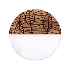 Autumn Leaf Mosaic Seamless Classic Marble Wood Coaster (round)  by Hannah976