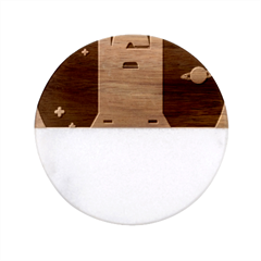 Rocket Space Universe Spaceship Classic Marble Wood Coaster (round)  by Sarkoni