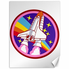 Badge Patch Pink Rainbow Rocket Canvas 36  X 48  by Sarkoni