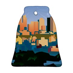City Buildings Urban Dawn Bell Ornament (two Sides) by Sarkoni
