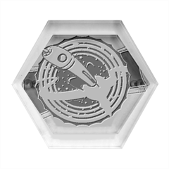 Rocket Space Clipart Illustrator Hexagon Wood Jewelry Box by Sarkoni