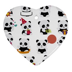 Playing Pandas Cartoons Ornament (heart) by Apen